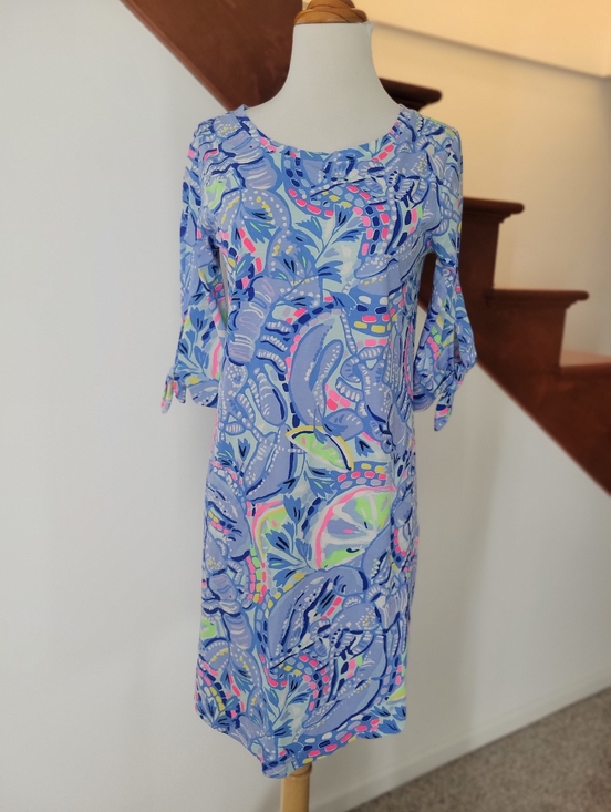 Lilly Pulitzer Dresses & Skirts - Lilly Pulitzer Preston Blue Multicolor Printed Midi Dress Size S New
